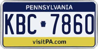 PA license plate KBC7860