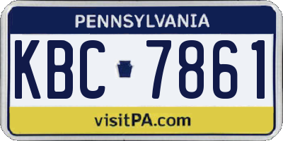 PA license plate KBC7861