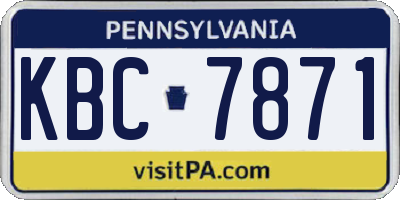 PA license plate KBC7871
