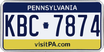 PA license plate KBC7874