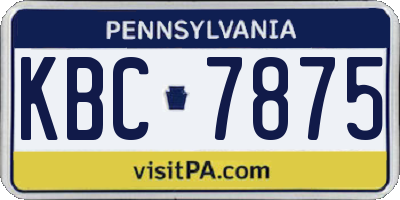 PA license plate KBC7875