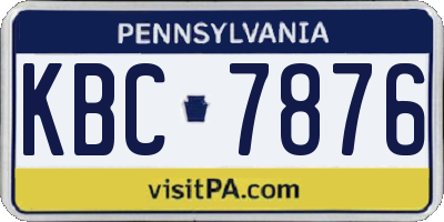 PA license plate KBC7876