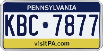 PA license plate KBC7877