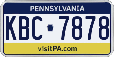 PA license plate KBC7878