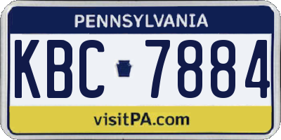 PA license plate KBC7884