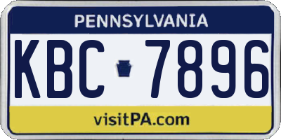 PA license plate KBC7896