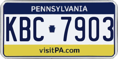 PA license plate KBC7903