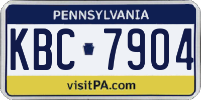 PA license plate KBC7904