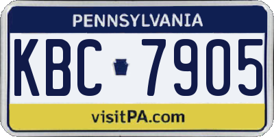 PA license plate KBC7905