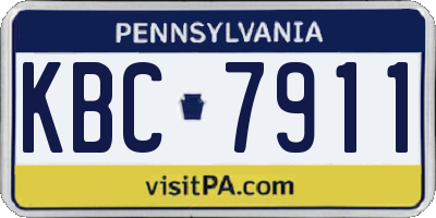 PA license plate KBC7911