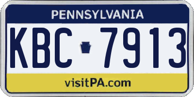 PA license plate KBC7913