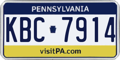 PA license plate KBC7914