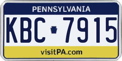 PA license plate KBC7915