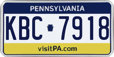 PA license plate KBC7918