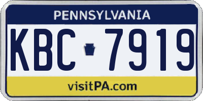 PA license plate KBC7919