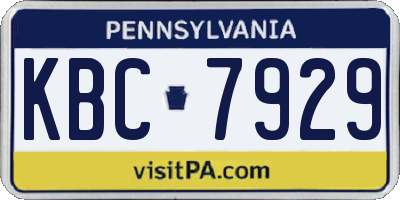 PA license plate KBC7929