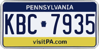 PA license plate KBC7935