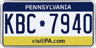 PA license plate KBC7940