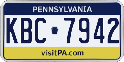 PA license plate KBC7942