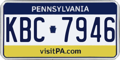 PA license plate KBC7946