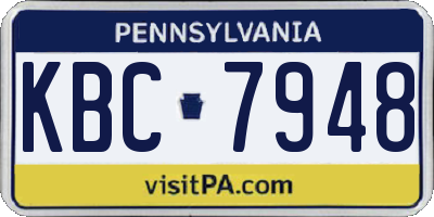 PA license plate KBC7948