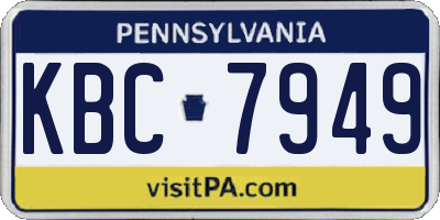 PA license plate KBC7949