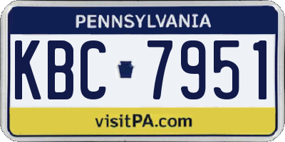 PA license plate KBC7951