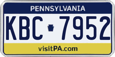 PA license plate KBC7952