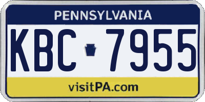 PA license plate KBC7955