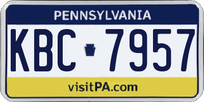 PA license plate KBC7957