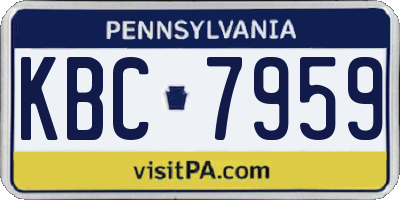 PA license plate KBC7959