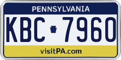 PA license plate KBC7960