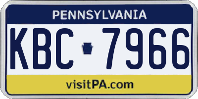 PA license plate KBC7966