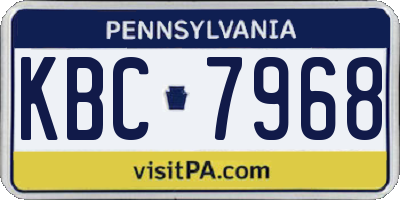 PA license plate KBC7968