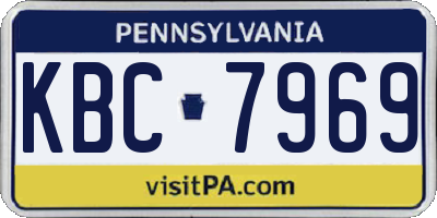 PA license plate KBC7969