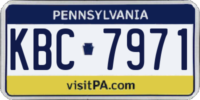 PA license plate KBC7971