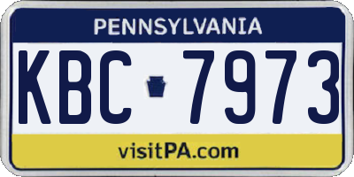 PA license plate KBC7973