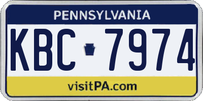 PA license plate KBC7974