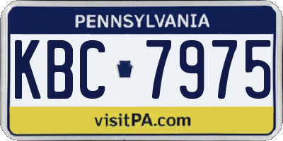 PA license plate KBC7975