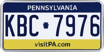 PA license plate KBC7976