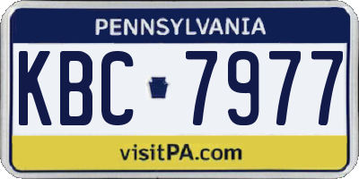 PA license plate KBC7977