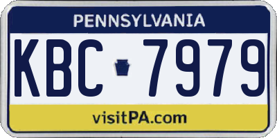 PA license plate KBC7979