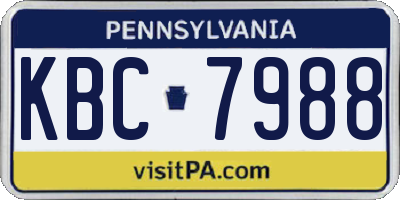 PA license plate KBC7988
