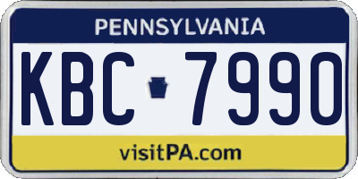 PA license plate KBC7990