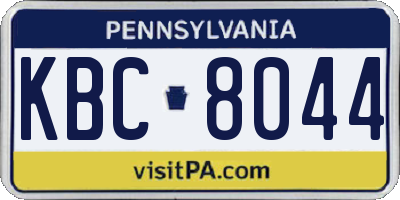 PA license plate KBC8044