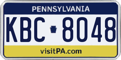 PA license plate KBC8048