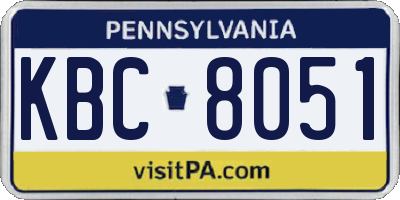 PA license plate KBC8051