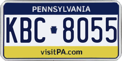 PA license plate KBC8055