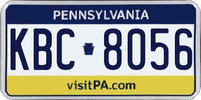 PA license plate KBC8056