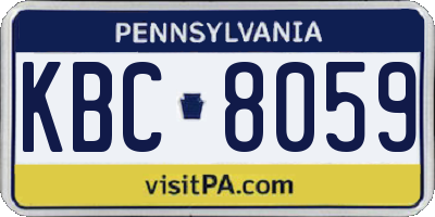 PA license plate KBC8059